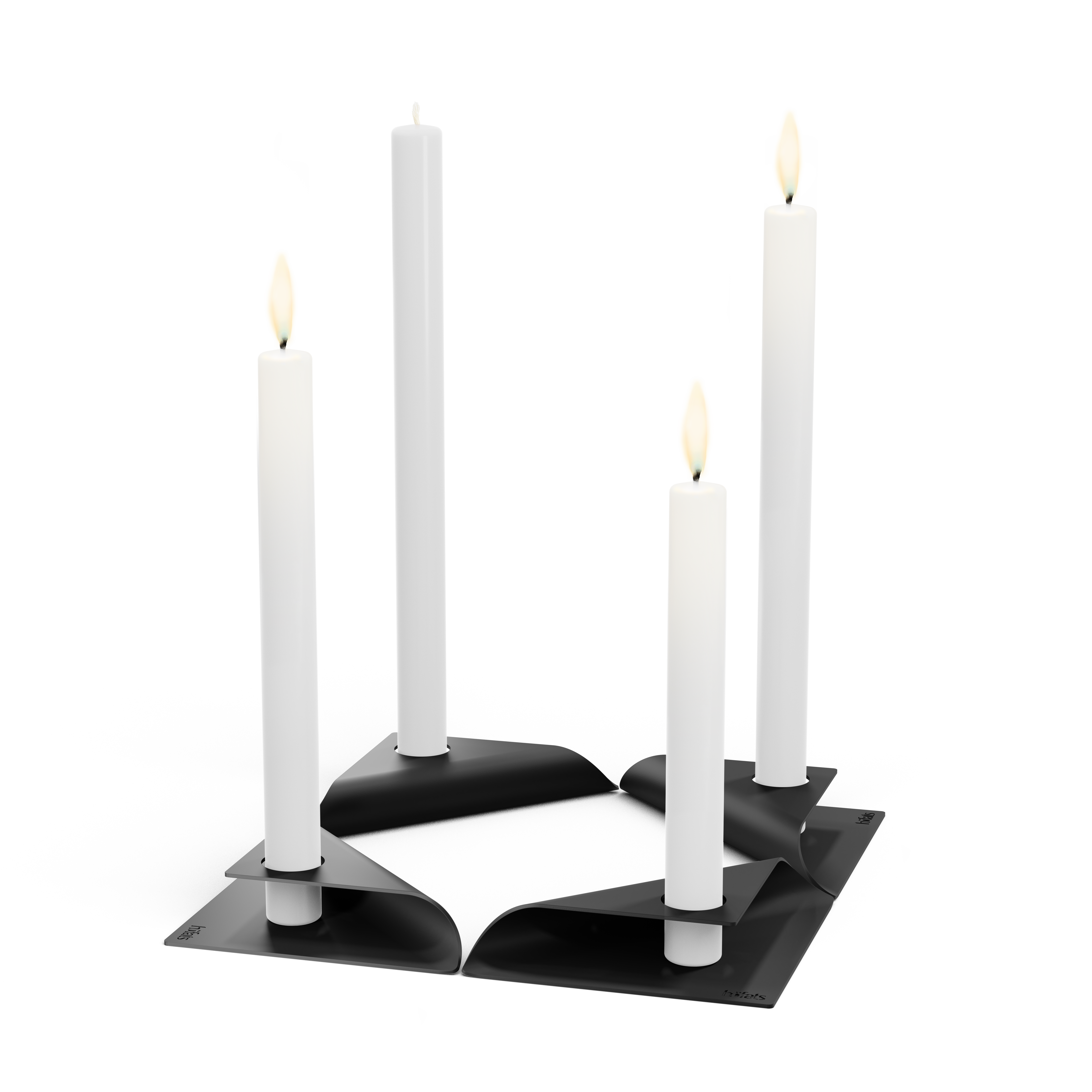 HÖFATS SQUARE CANDLE Kerzenhalter-Set schwarz