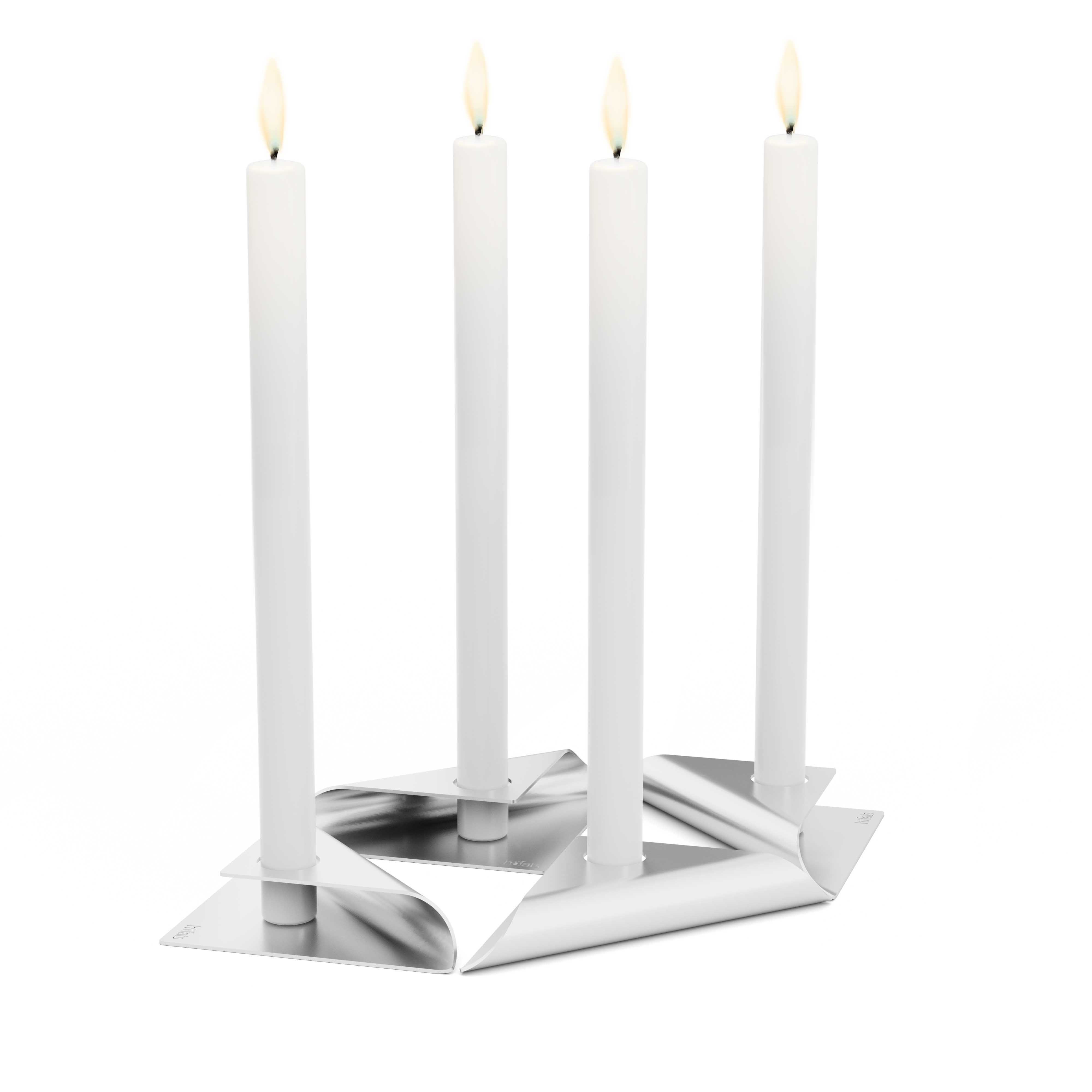 HÖFATS SQUARE CANDLE Kerzenhalter-Set silber