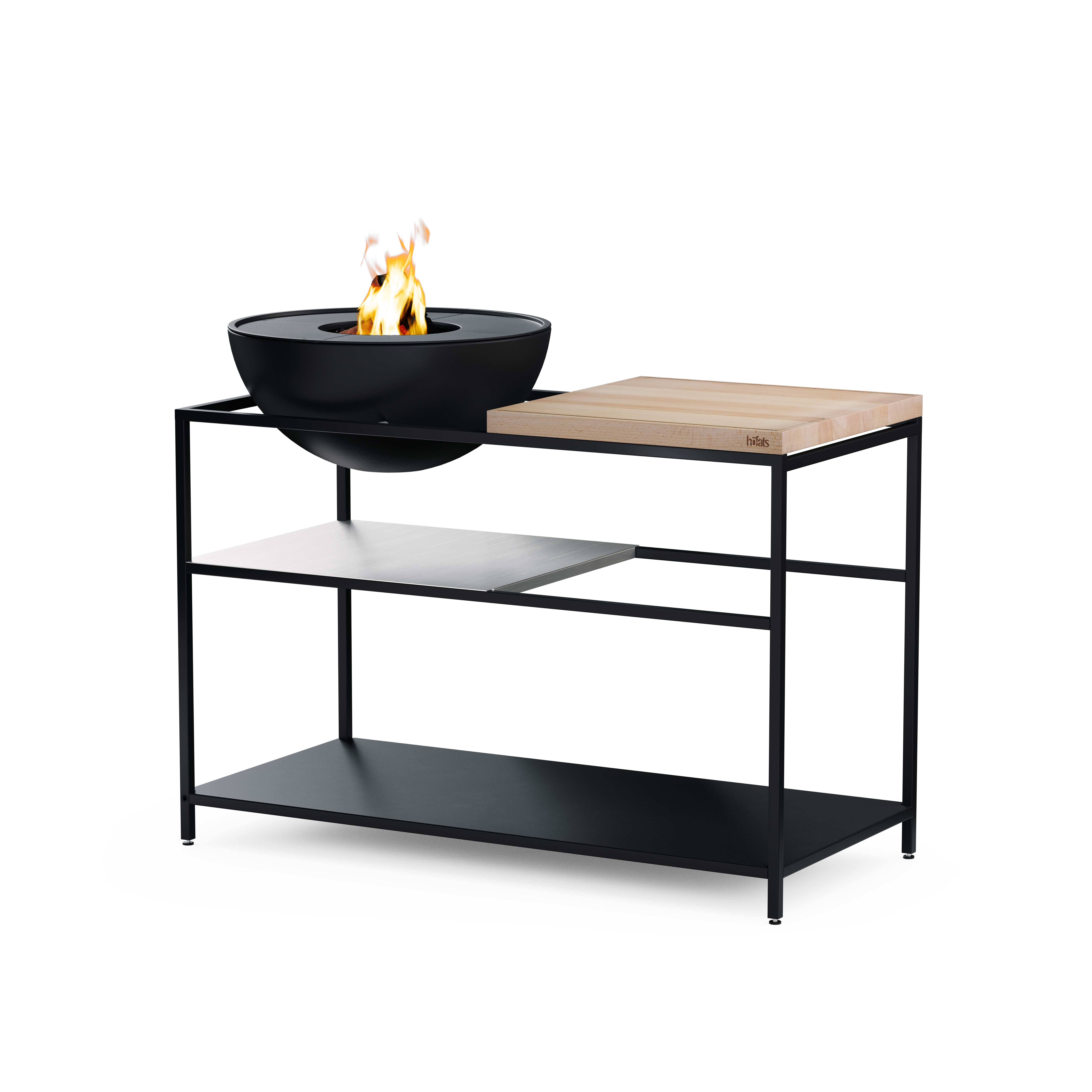 HÖFATS FIRE KITCHEN Outdoor-Küche mit BOWL 57 Plancha-Grillset tief
