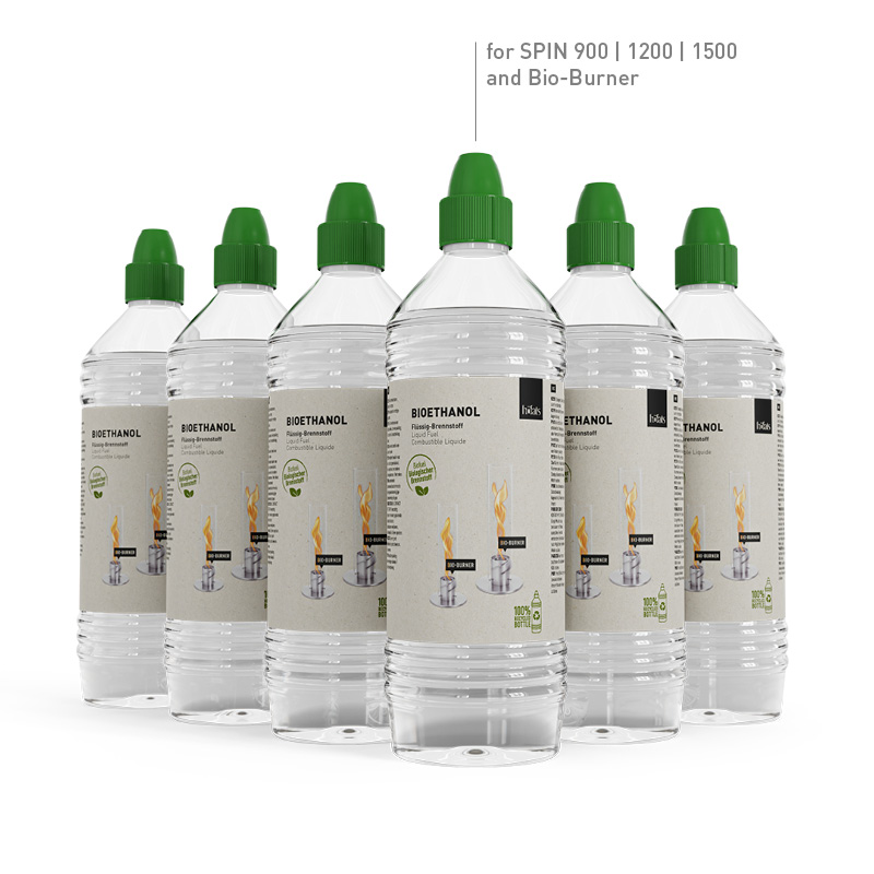 Bioethanol Flüssig-Brennstoff 1 l Flasche I 6er Pack