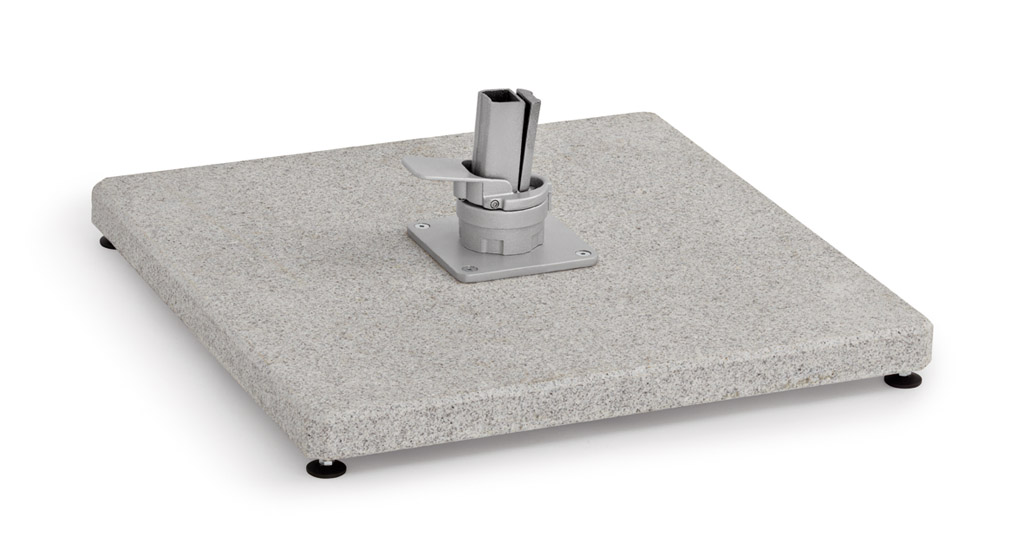 Bodenplatte Granit grau geflammt, quadratisch, 125kg