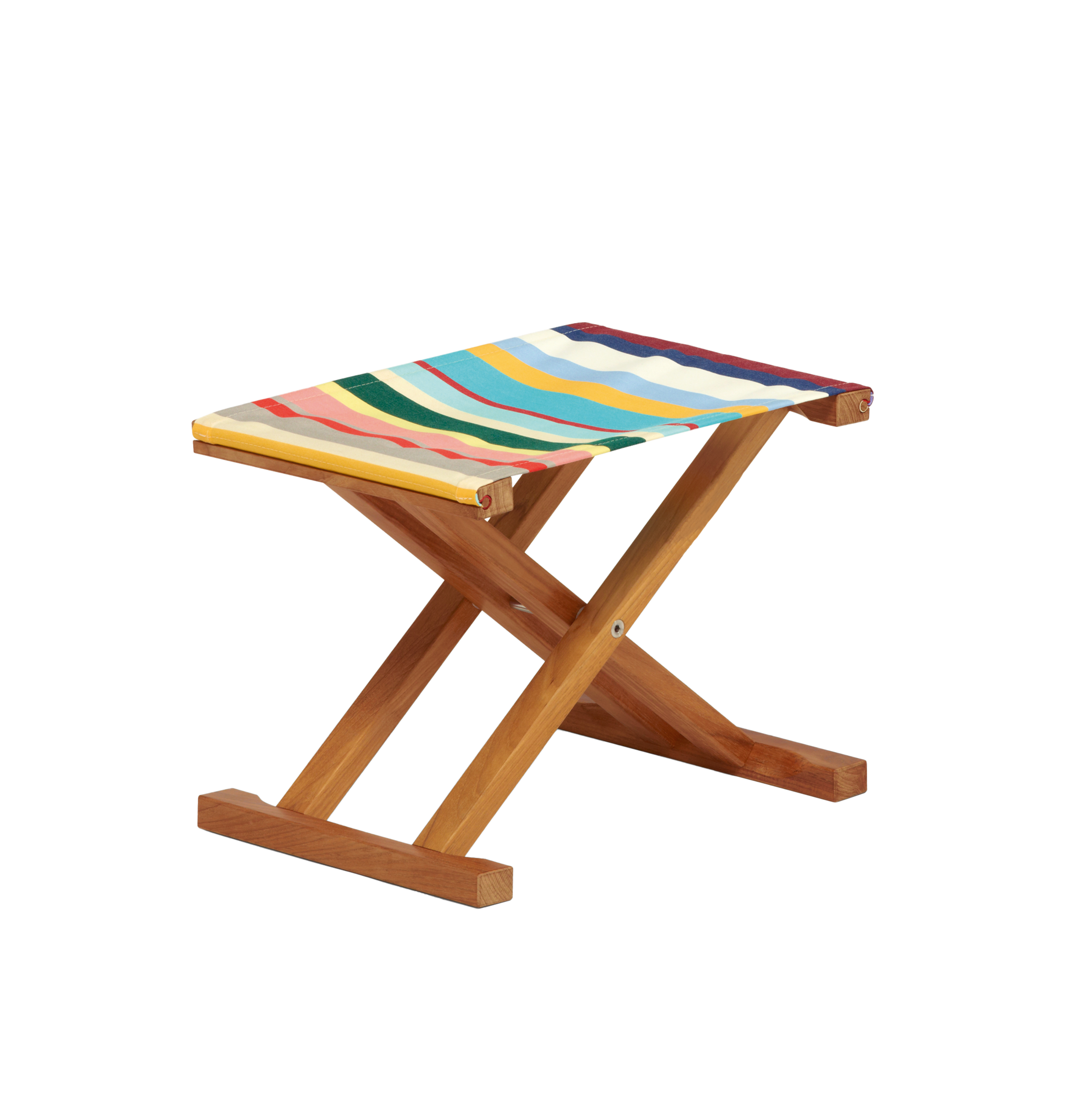 CABIN Hocker – Teakgestell & Bespannung Acryltuch Weishäupl 