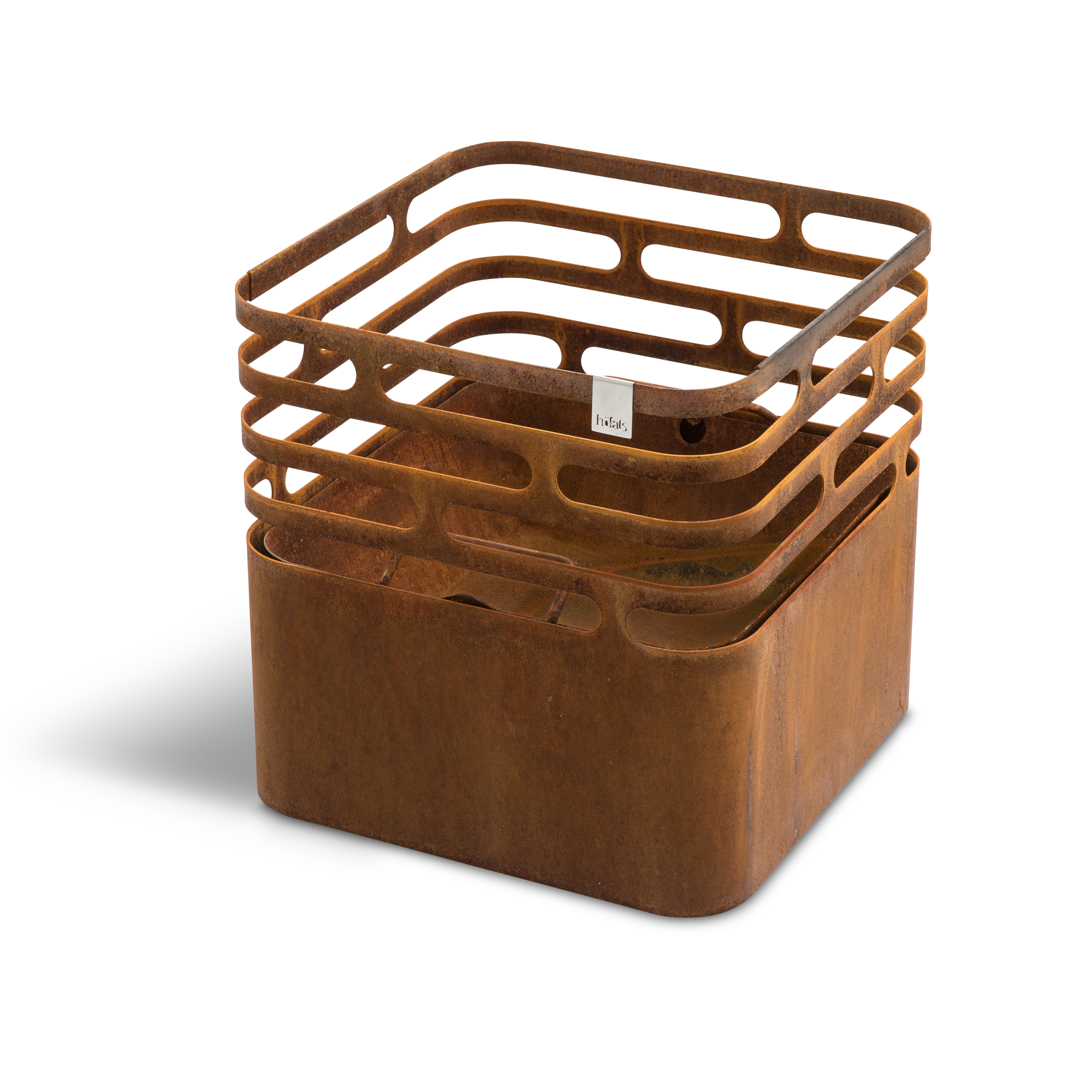 Höfats CUBE Feuerkorb rostig