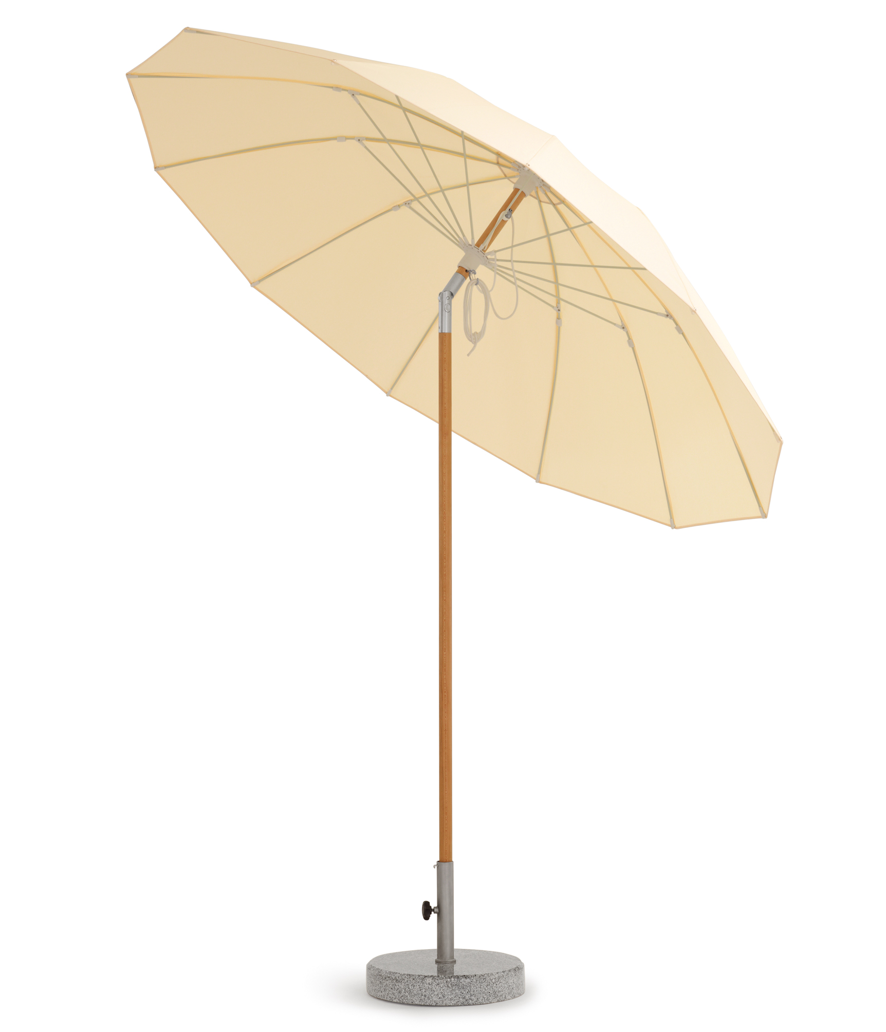 Weishäupl Sonnenschirm Pagodenschirm Natur Drm. 240 cm mit Flaschenzug und Knick