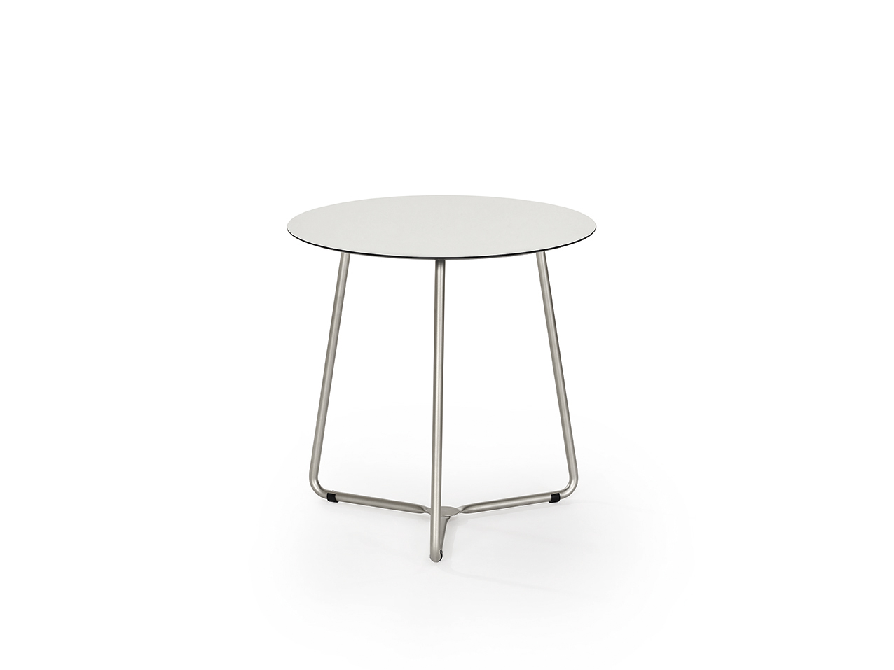 BALCONY Bistrotisch Durchmesser 69cm, Gestell Edelstahl, Tischplatte HPL Dekor in 5 Farben - Weishäupl 
